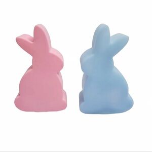 NIB Happy Go Fluffy Pink or Blue Color Changing Bunny Night Light 4.25"